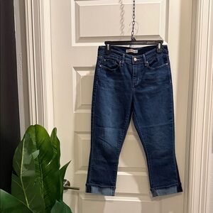 Signature by Levi Strauss Dark Blue Mid Rise Capri